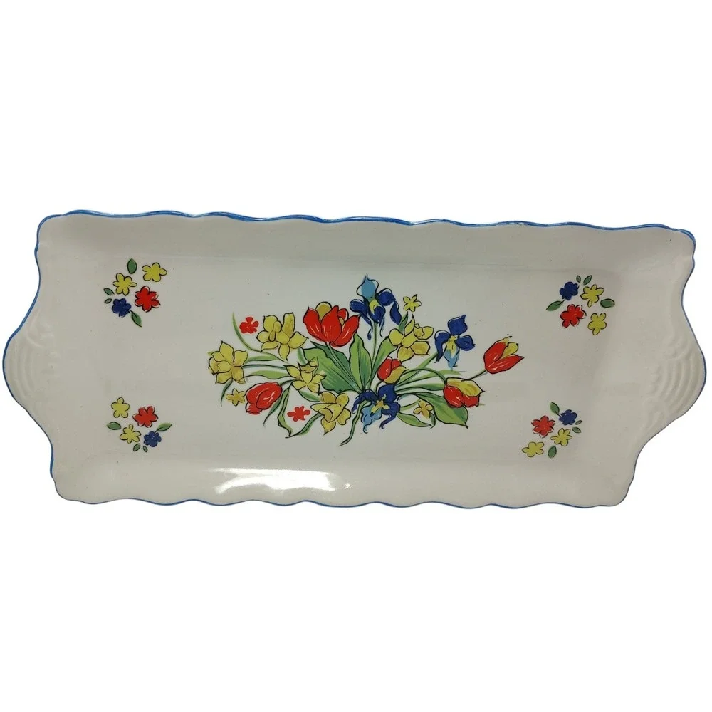 Vintage James Kent Ltd Tray Spring Fair Staffordshire England‎ Scalloped Edges